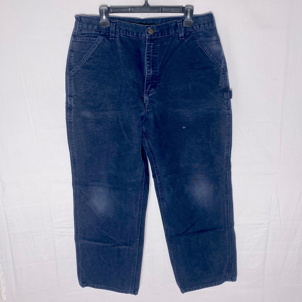 Carhartt Navy Blue Loose Original Fit Work Pants 34 Utility Streetwear